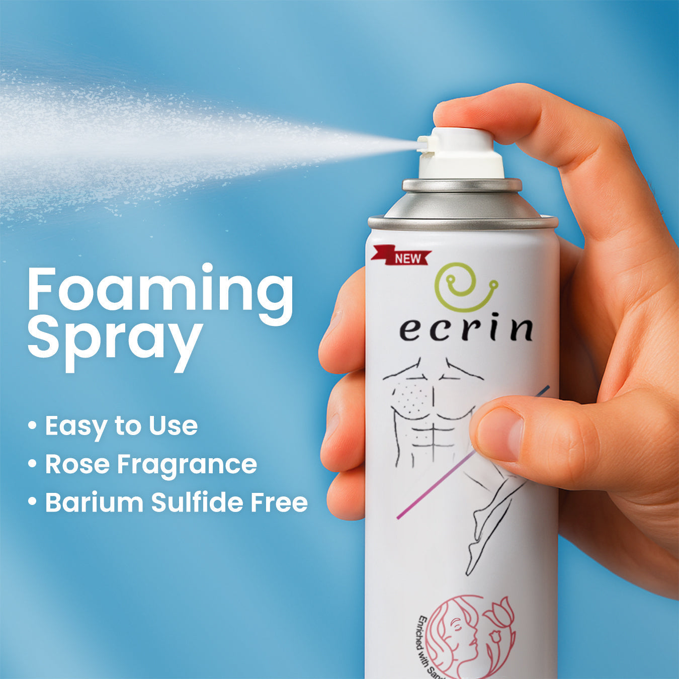 New Ecrin Hair Removal Foaming Spray - Advance Formula with Refreshing Fragrance (200ml)